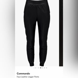 Commando Black Faux Leather Jogger Pants